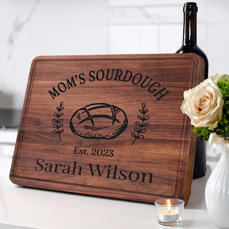Sourdough Cutting Board Personalized, Baking Gift, Sourdough Gifts, Gift for Bakers, Sourdough Supplies, Bread Making Gifts, Sourdough Decor image 2