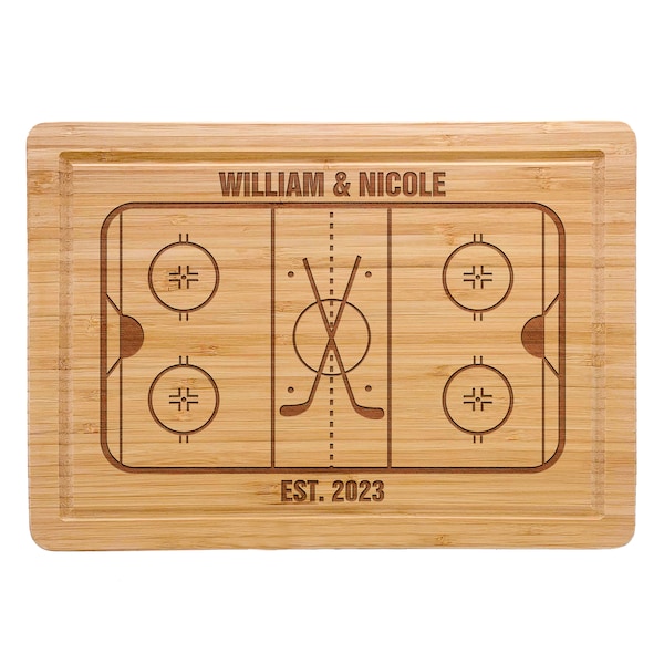 Custom Named Hockey Cutting Board, Birthday Gift for Hockey Fan Son, Hockey Lover Gift, Sports Decor, Step Dad Son in Law gift, Hockey Sign