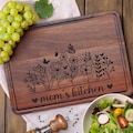 Wood Cutting Board, Personalized Cutting Board, Floral Mothers Day Gift for Mothers, Personalized Charcuterie Board, Engraved Kitchen Gift