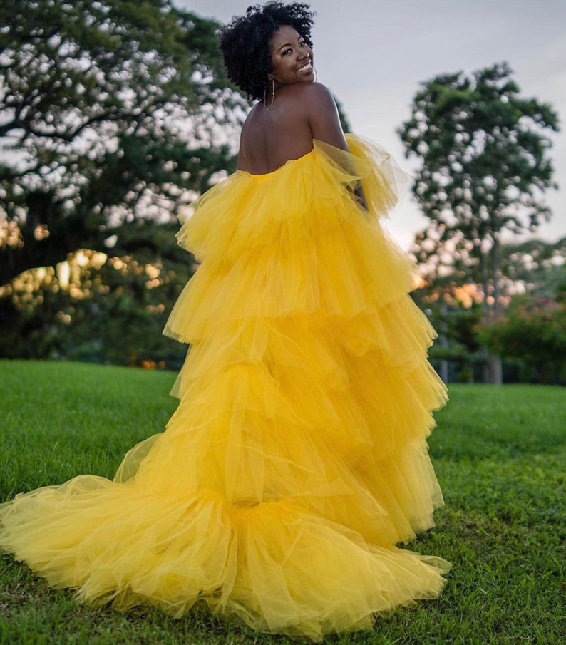 Yellow Tulle Fluffy Dress Tulle Sleeveless Dress Etsy