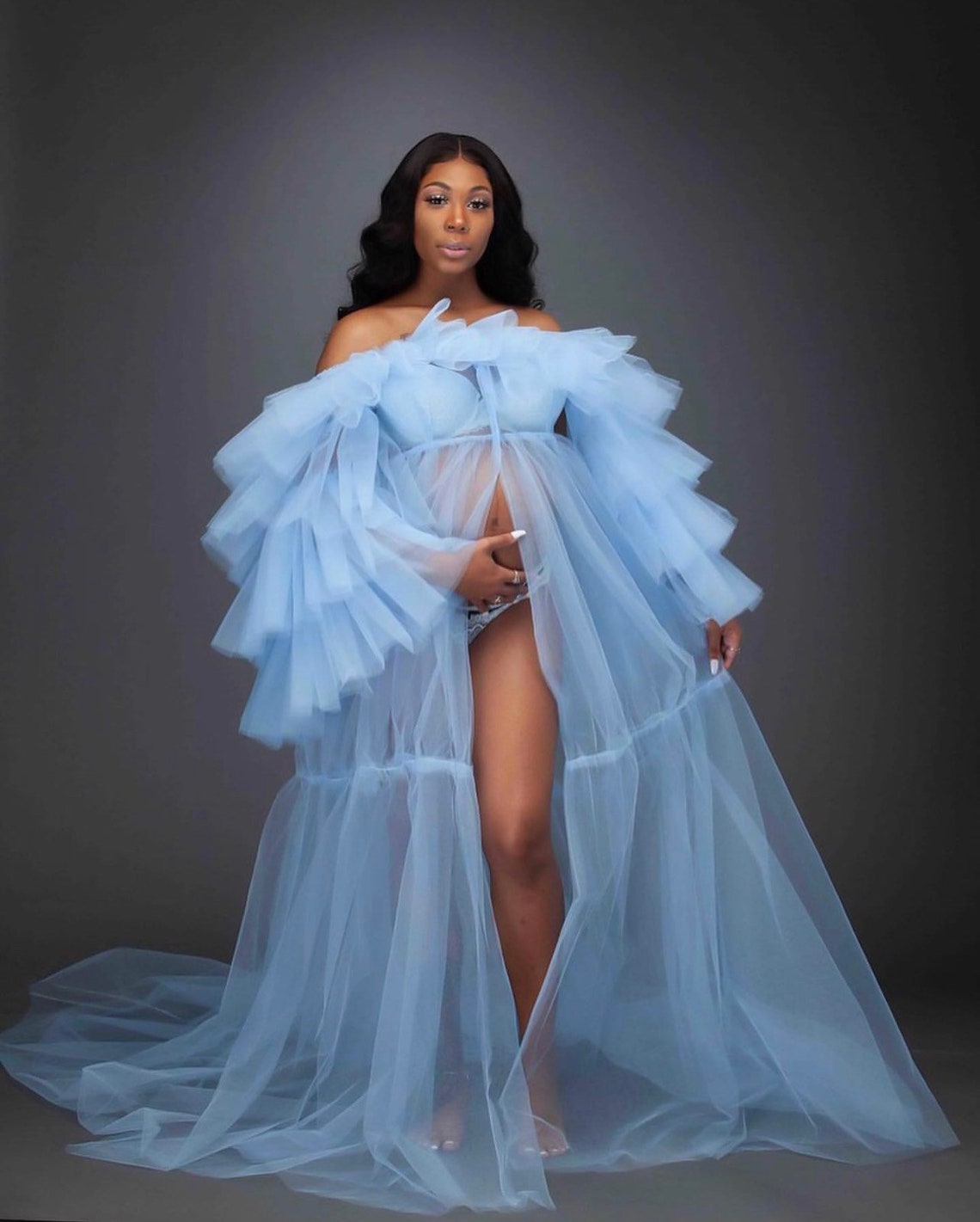 tulle robe for photoshoot
