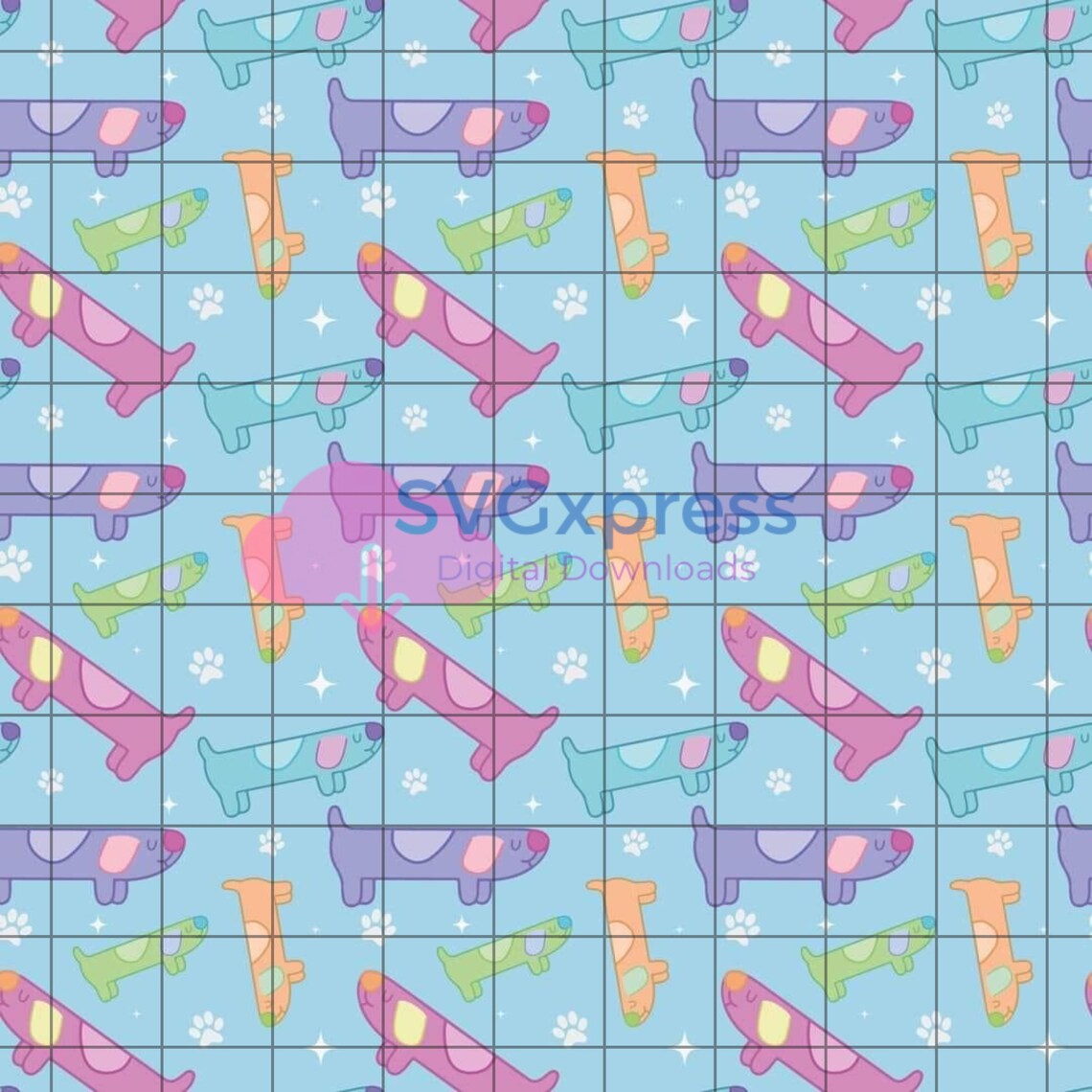 Bluey Digital Download, Seamless Pattern, Long Dog Bluey PNG Pattern - Etsy