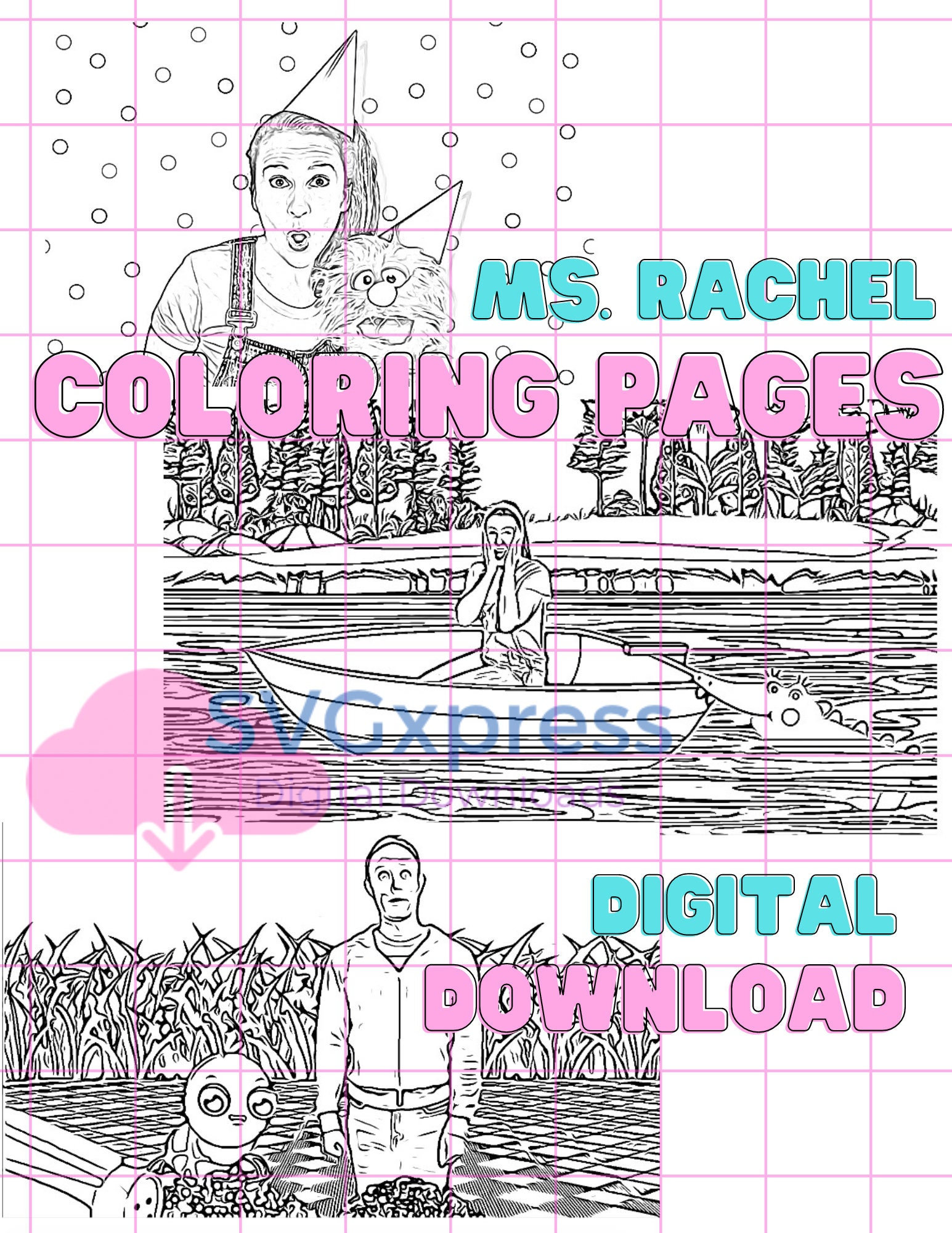 Ms. Rachel Coloring Pages, Digital Download, Printable Coloring Pages