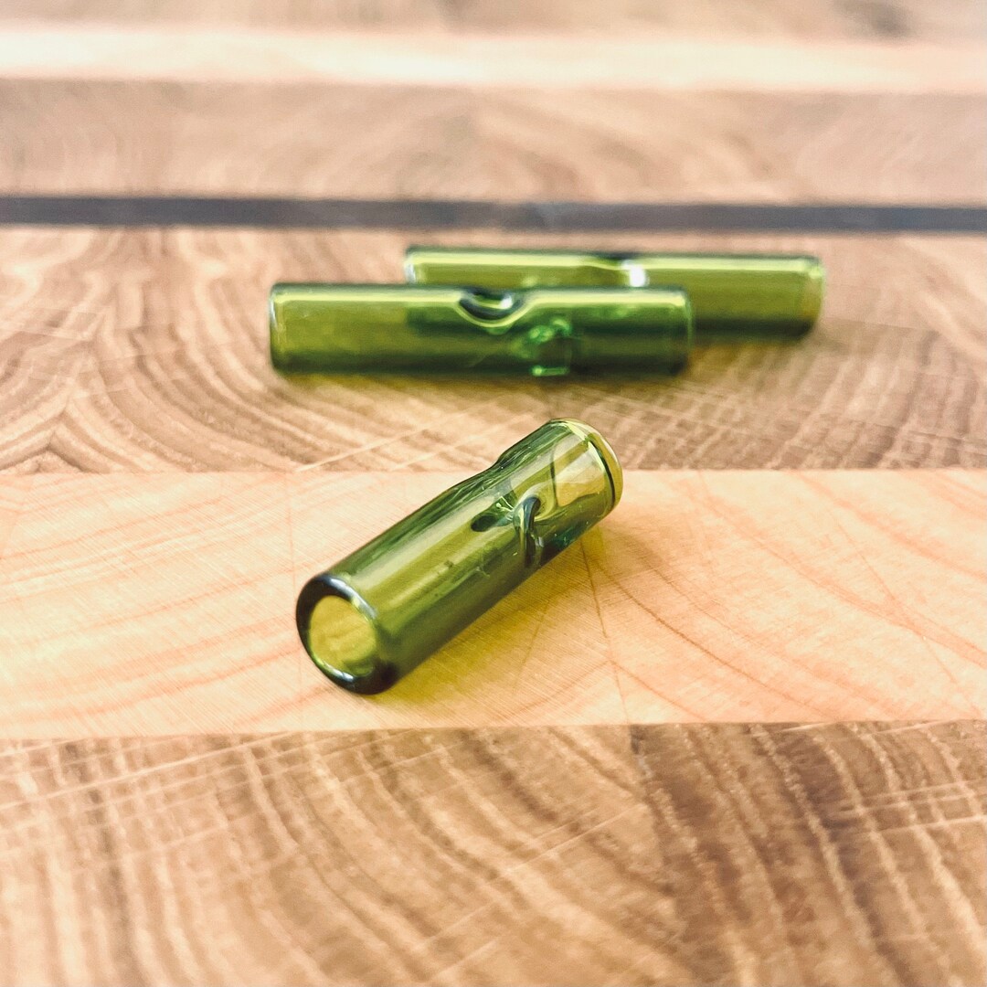 Green Glass Filter Tip, Glass Rolling Filter, Reusable Smoking Tips, Green Filters, 1 Inch 8 Mm