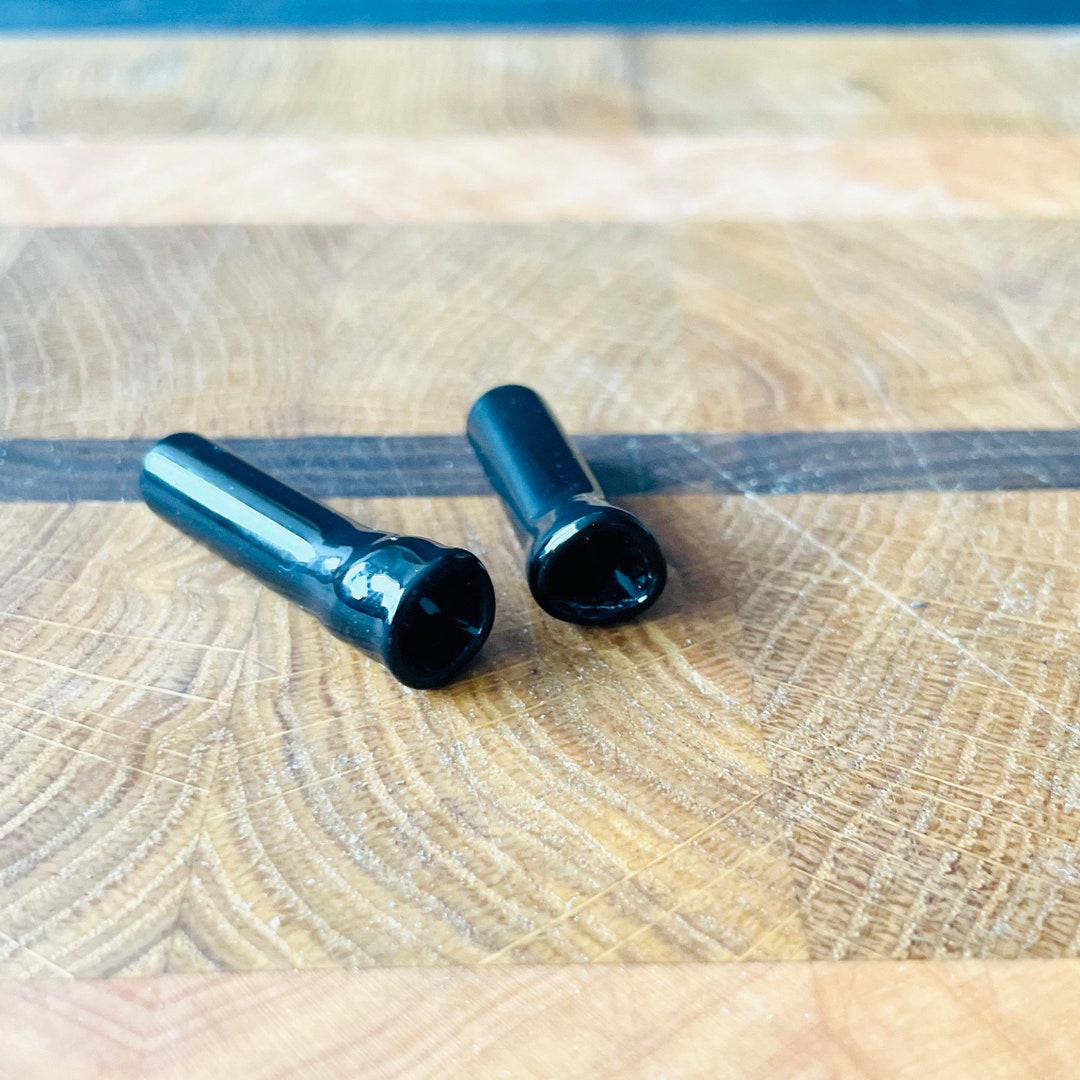 Black Smoking Tip, Reusable Glass Finger Saver, Colored Glass Critter