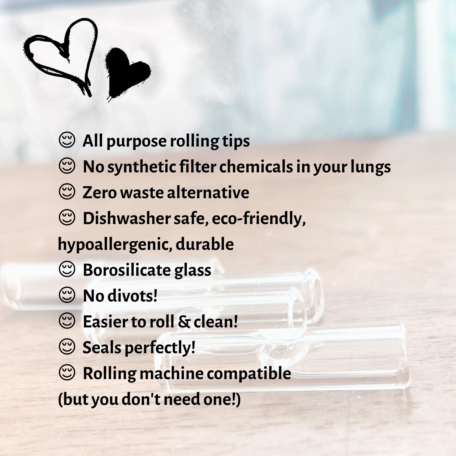 Green Glass Filter Tip, Glass Rolling Filter, Reusable Smoking Tips, Green Filters, 1 Inch 8 Mm