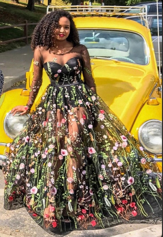 Floral maxi evening dress Floral formal dress Etsy