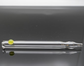 Clear Mini Glass Straw with Single Random Colored Dot, Glass Straw