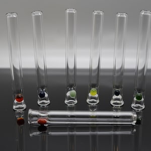 12mm Clear Single Dot Glass Chillums 10 PACK, Glass One Hitter, Tobacco Pipe, Glass Hitter, Pocket Pipe