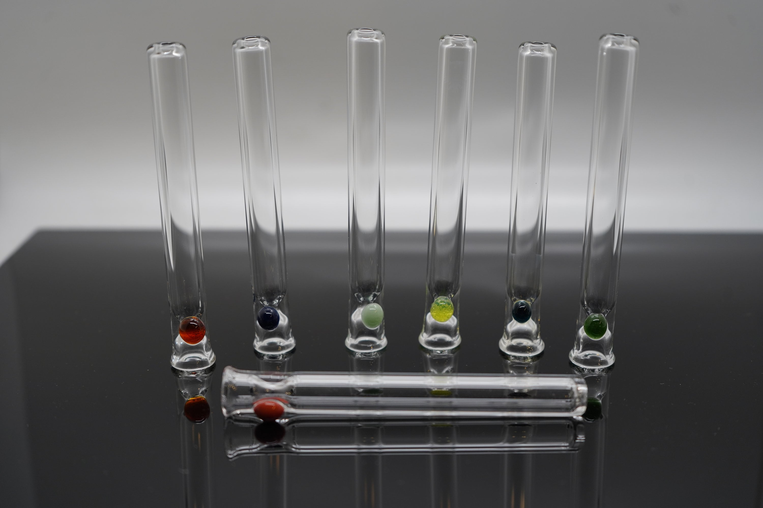 12mm Clear Single Dot Glass Chillums 10 PACK, Glass One Hitter, Tobacco Pipe, Glass Hitter, Pocket Pipe