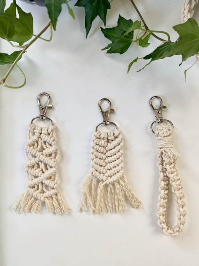 Purse Charm Boho Keychain Birthday Gift Mini Macrame Keychain Mini Wristlet