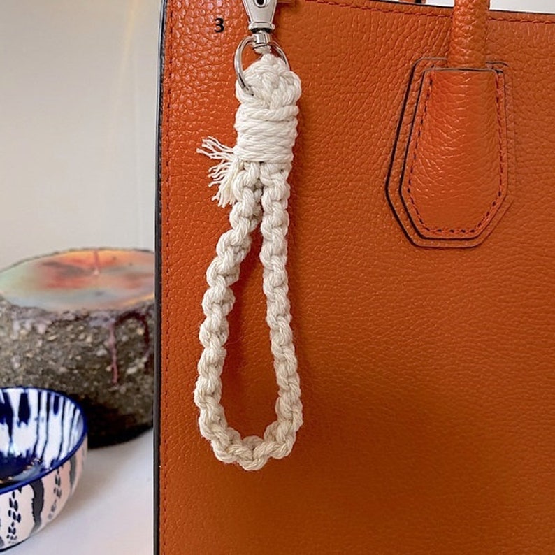 Purse Charm Boho Keychain Birthday Gift Mini Macrame Keychain Mini Wristlet