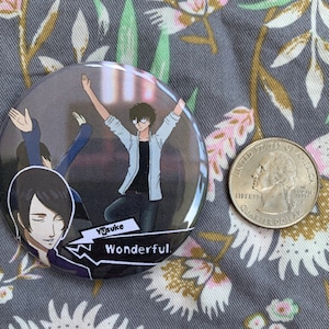 Persona 5 Video Game Inspired Kitagawa Yusuke Fox Confidante 2.25" Pinback Button