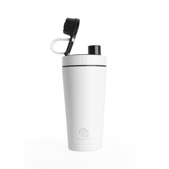 2 PACK Black and White Shaker Cup Insulated Stainless Steel 