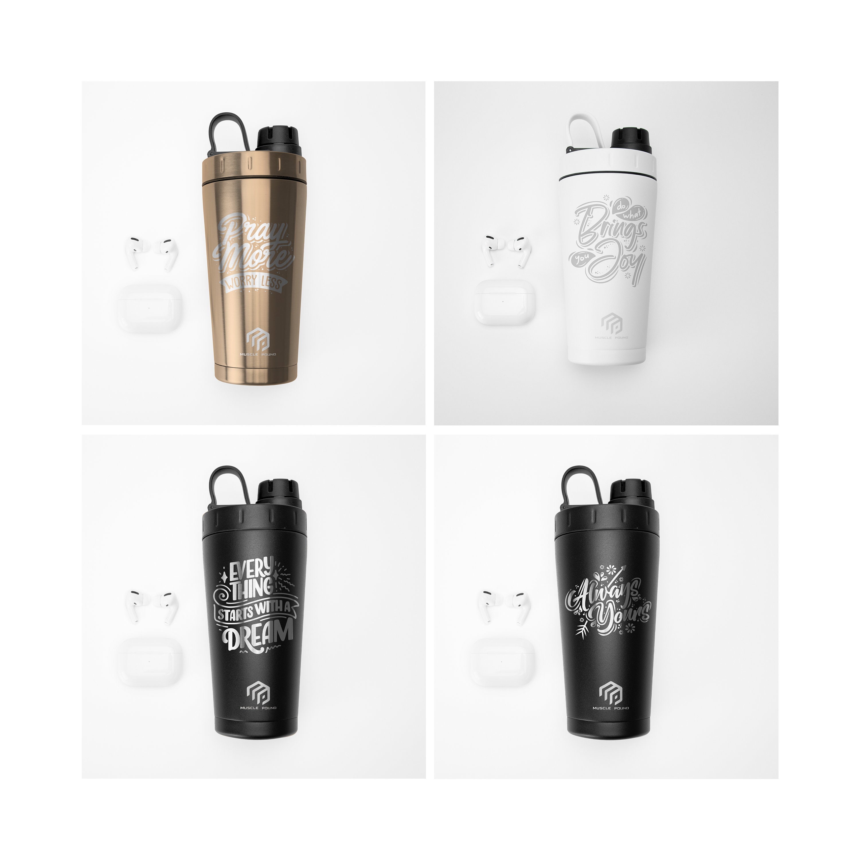 Personalise Initial & Name on Protein Shaker Bottle Gifts Ideas