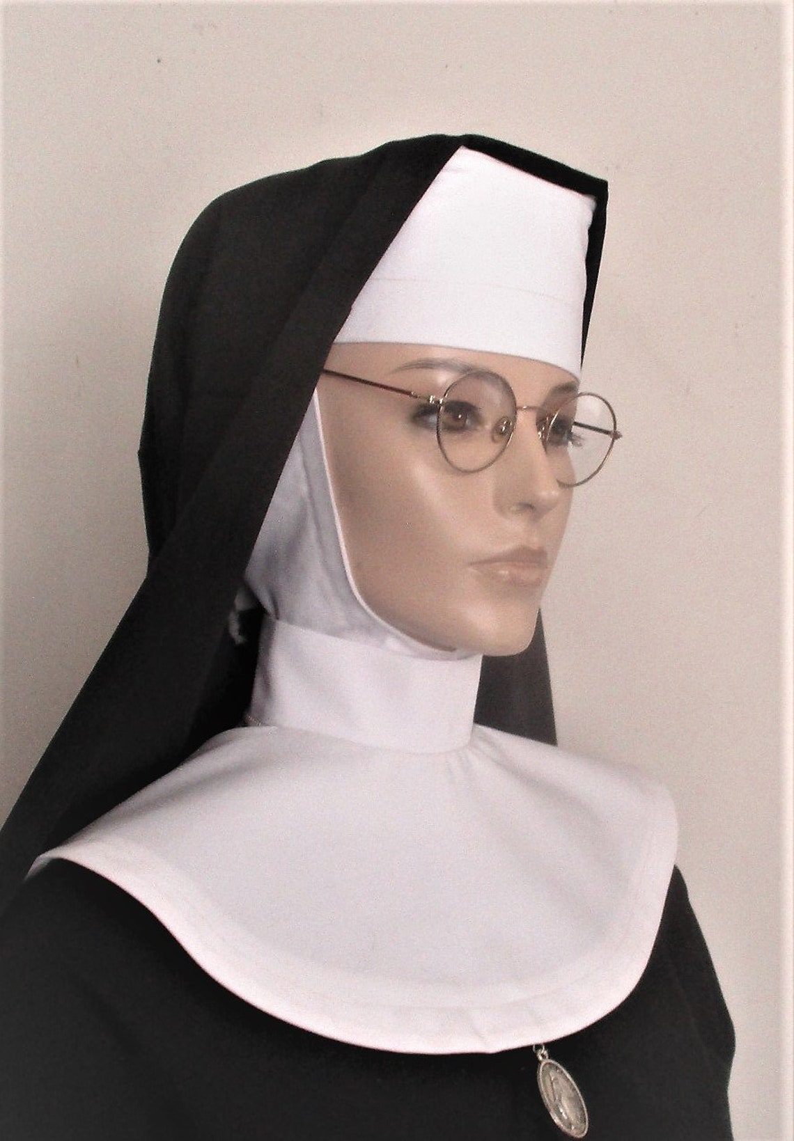 NUNS VEIL SET Complete Nuns Headdress Veil and Collar Etsy