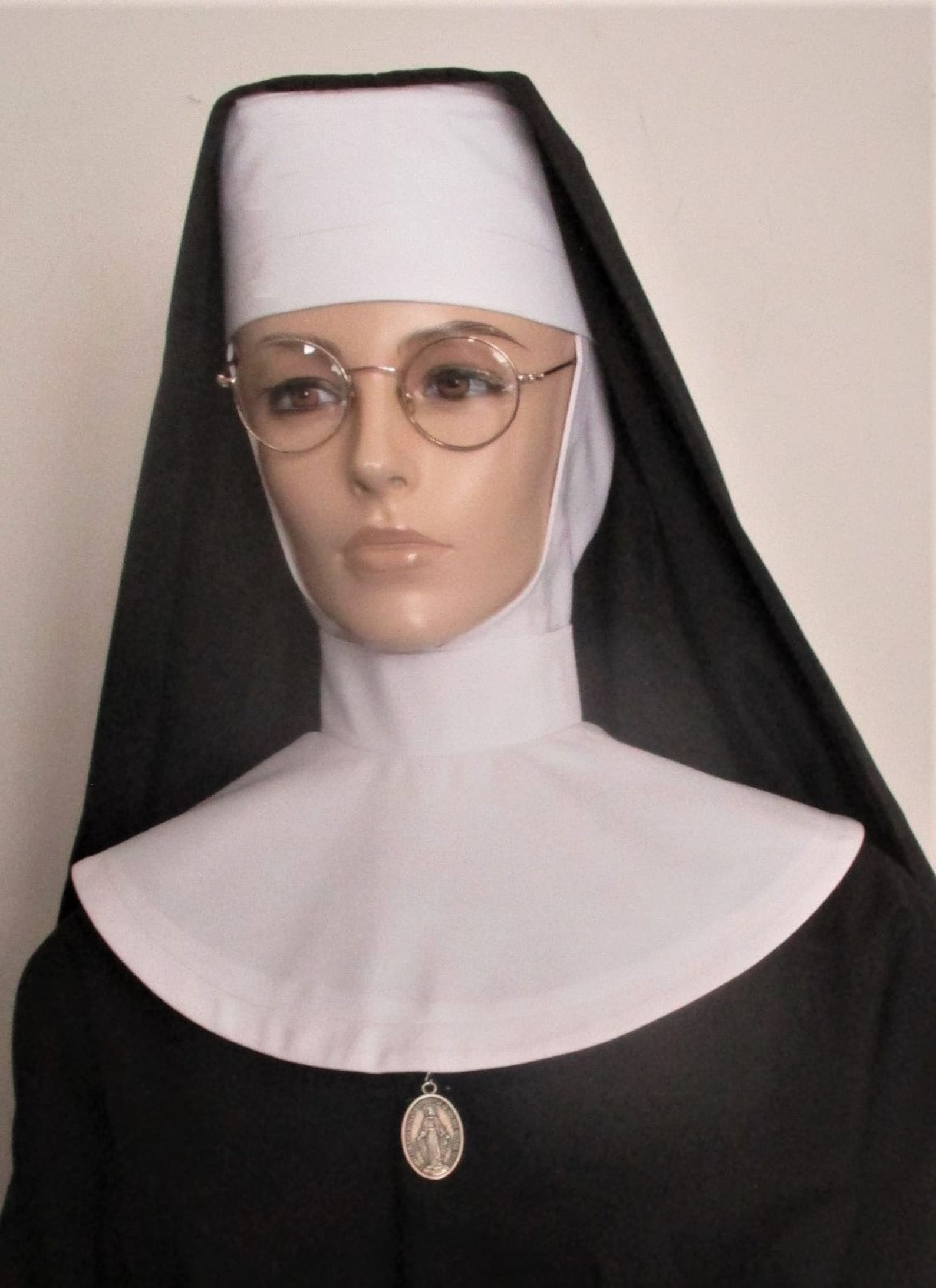 NUNS VEIL SET Complete Nuns Headdress Veil and Collar Etsy