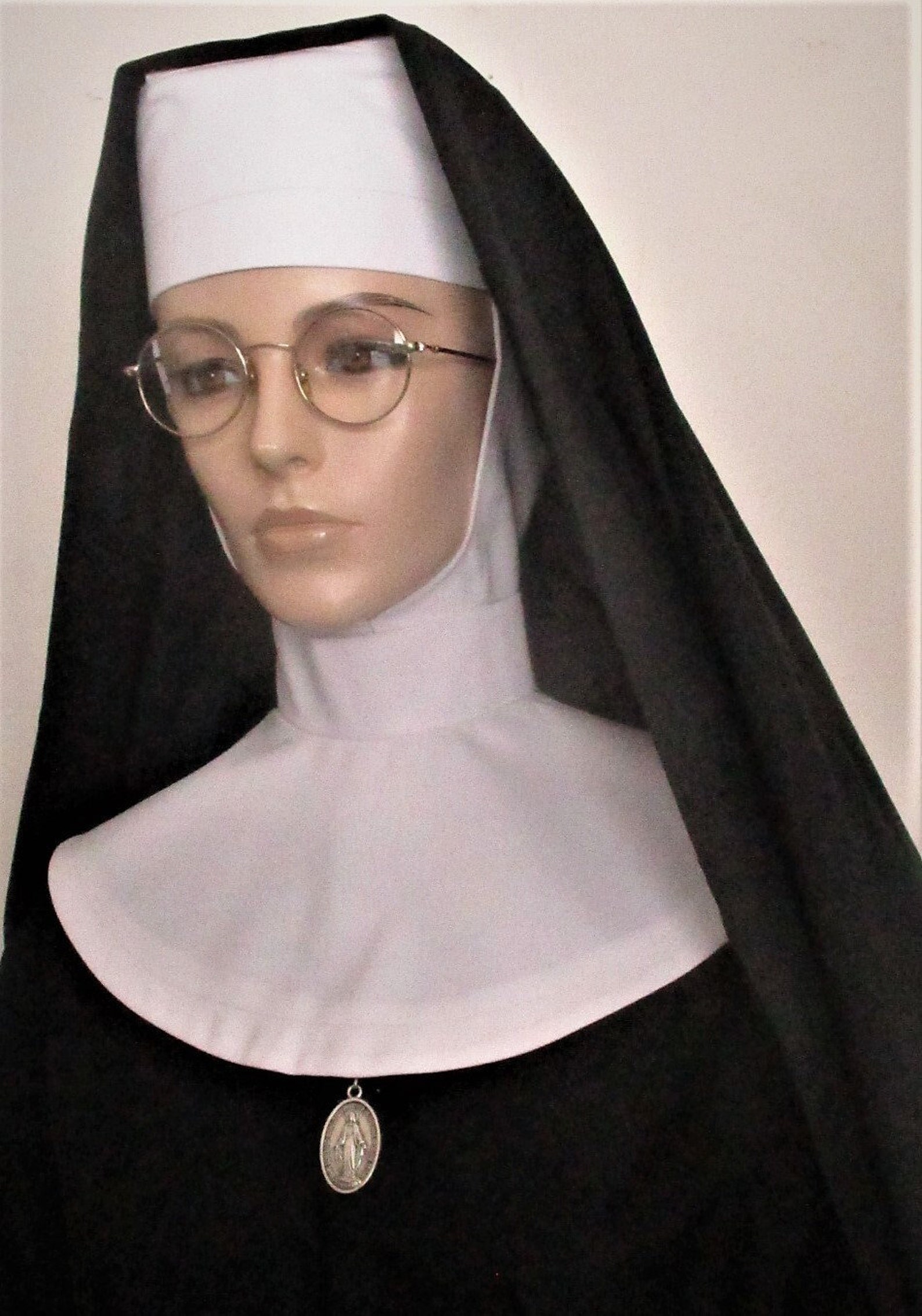 NUNS VEIL SET Complete Nuns Headdress Veil and Collar Etsy