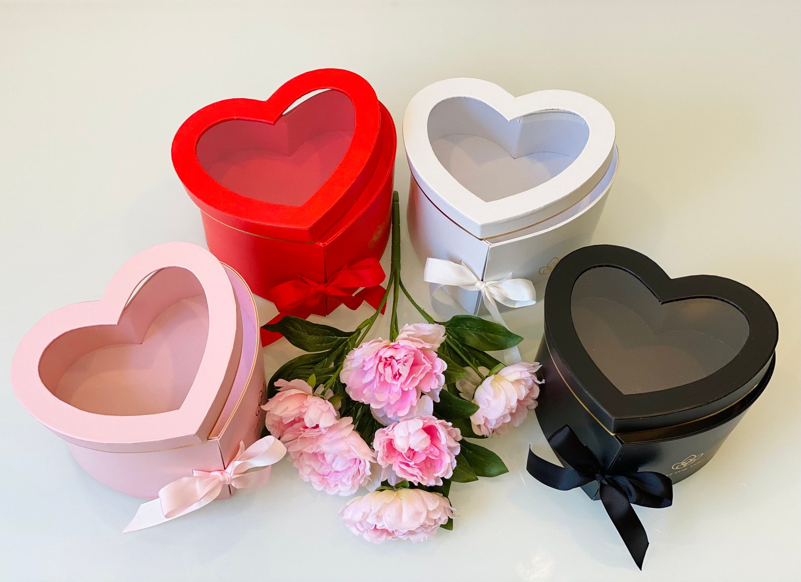 Flower Hat Box Empty Gift Box Flower Arrangement Heart Shaped Etsy