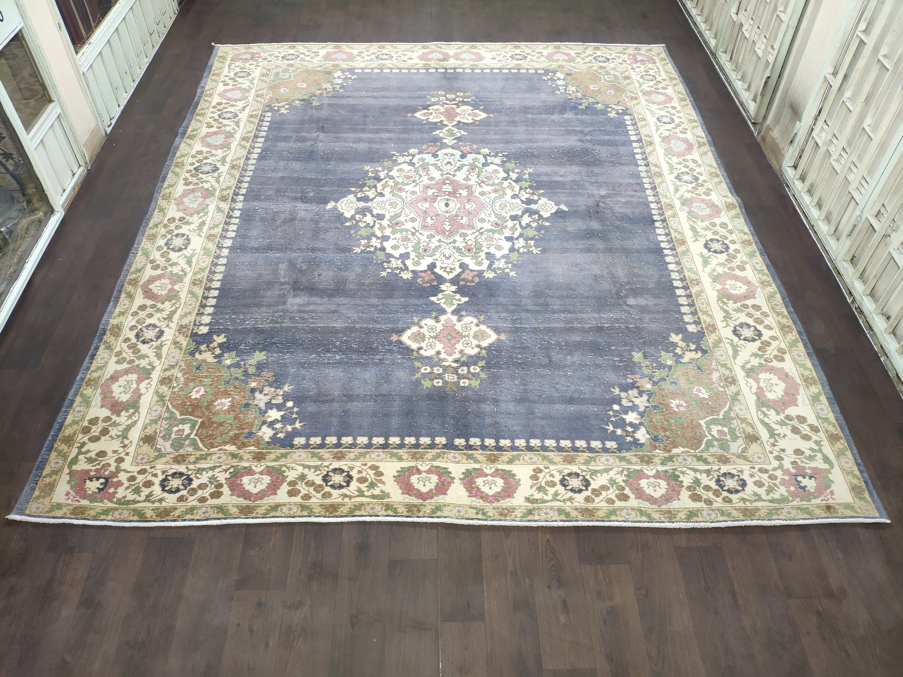10x12 Oversized Blue Vintage Area Livingroom Rug Bohemian Etsy UK
