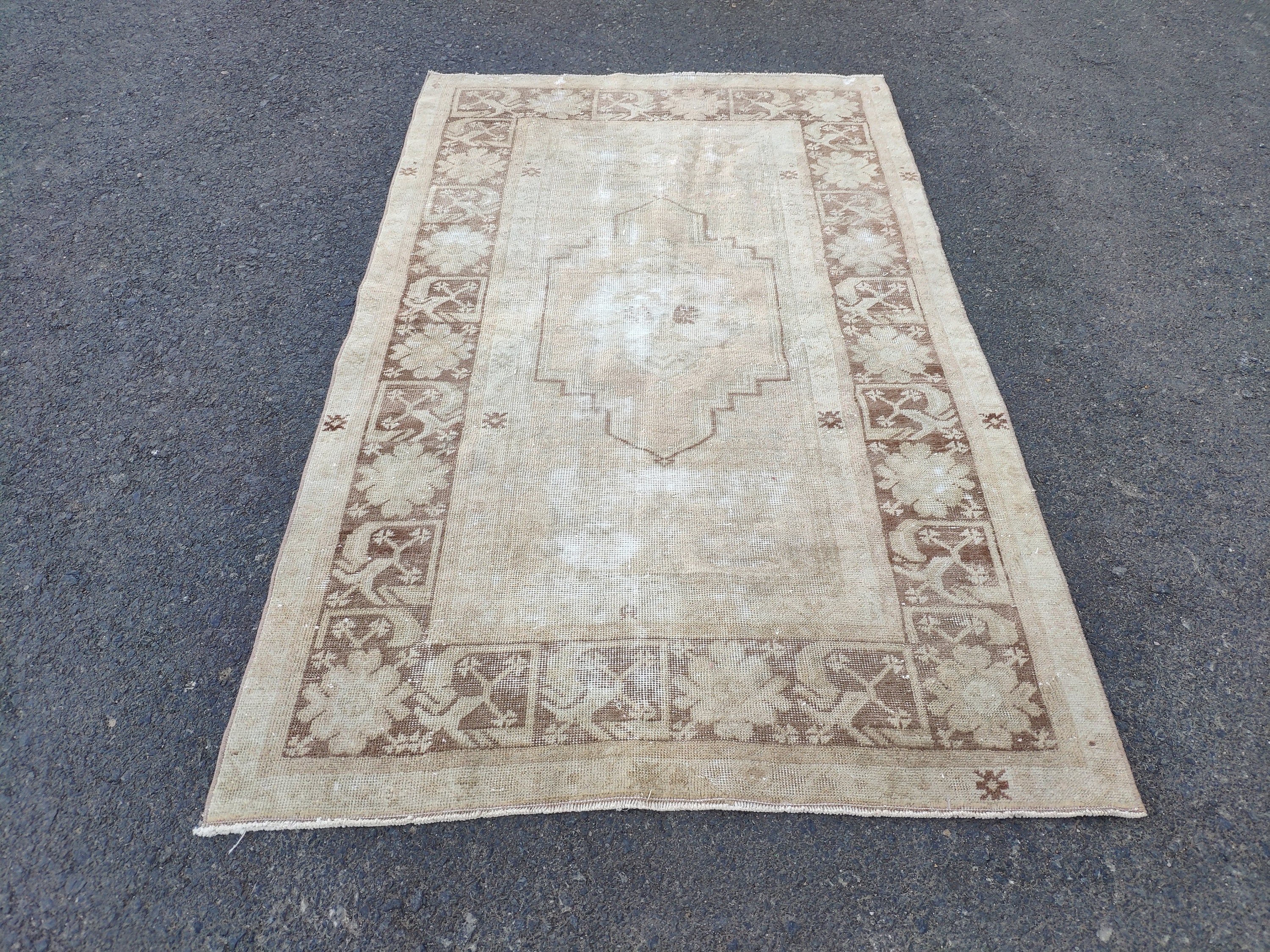 Neutraler Vintage-Teppich 335x551 Teppich Oushak Teppich. | Etsy