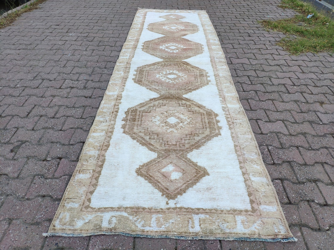 4x13 Natur teppich-neutraler Webstuhl Vintage Läuferteppich | Etsy