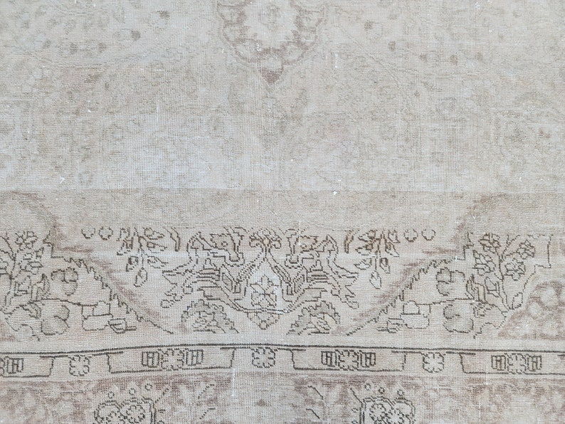 Oushak Rug 9x12, Vintage Hand Knotted 9x12 Rug, Gray and Ivory 9x12