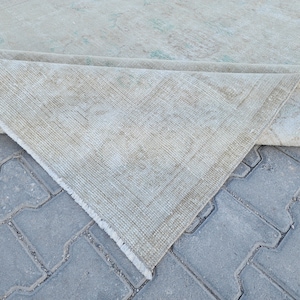 Neutral Rug 7x9, Muted Vintage Wool Rug, Turkish Oushak Pattern Rug, Rustic Home Decor Bohem Rug, Living Room Rug, Bed Room Rug