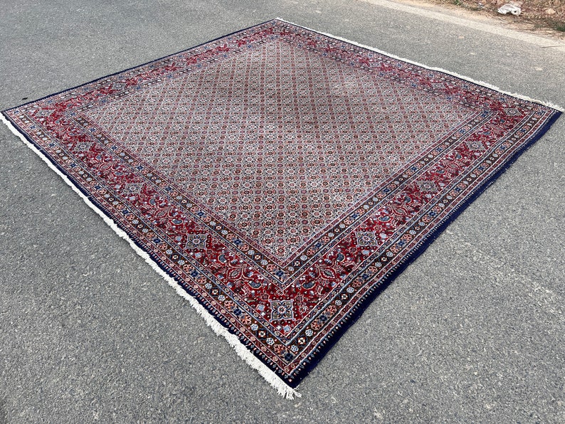 8x8 Square Rug Vintage Hand Woven Area Rug Home Interior Etsy