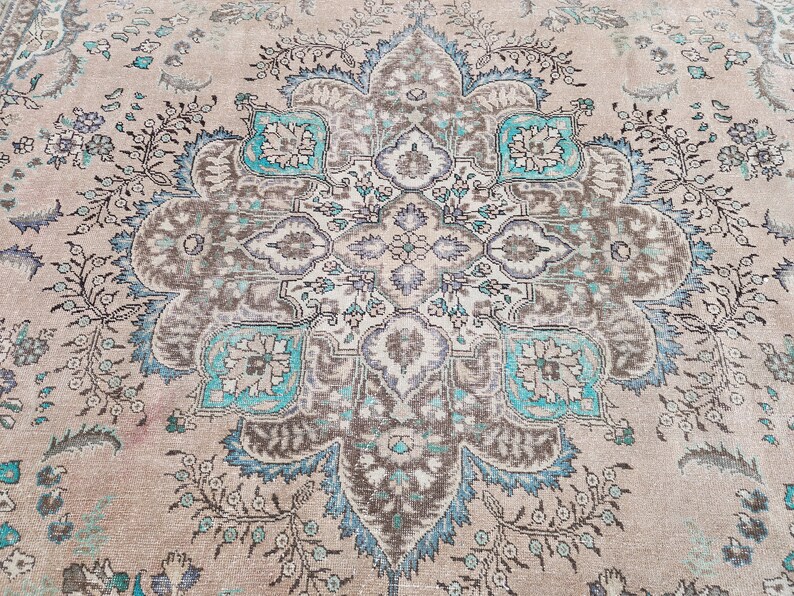 Area Rugs 9x12, Turkish Rug Large Beige, Larger Vintage Area Rug