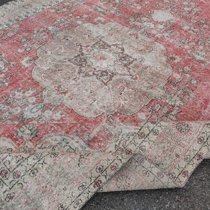Vintage Rug 8x12, Red Turkish Rug, Rustic Vintage Rug, Rugs For Living Room, Hand Made Rug, Oriental Rug, Gi Rug, Bed Room Rug