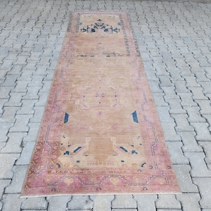 3x11 Pink Runner, Turkish Runner Rug, Rugs For Entry Aesthetic, Kitchen Runner Rug, Persian Runner Pink, Bohemian Rugs