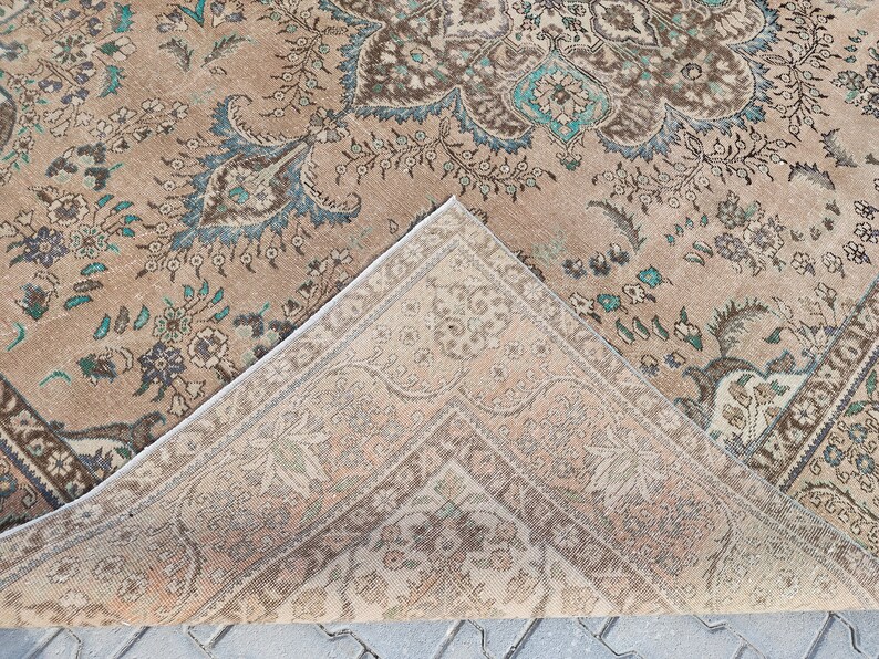 Area Rugs 9x12, Turkish Rug Large Beige, Larger Vintage Area Rug