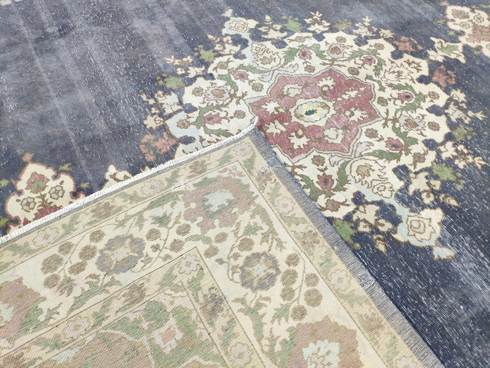 10x12 Oversized Blue Vintage Area Livingroom Rug Bohemian Etsy UK