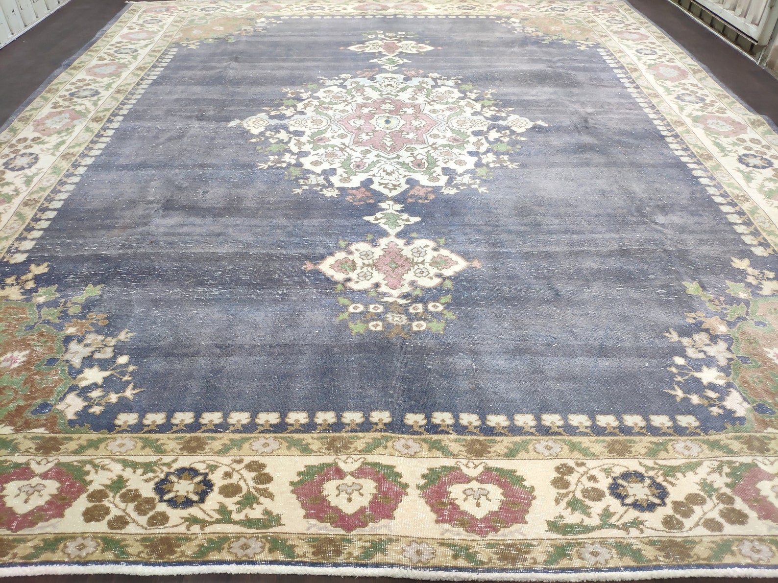 10x12 Oversized Blue Vintage Area Livingroom Rug Bohemian Etsy UK