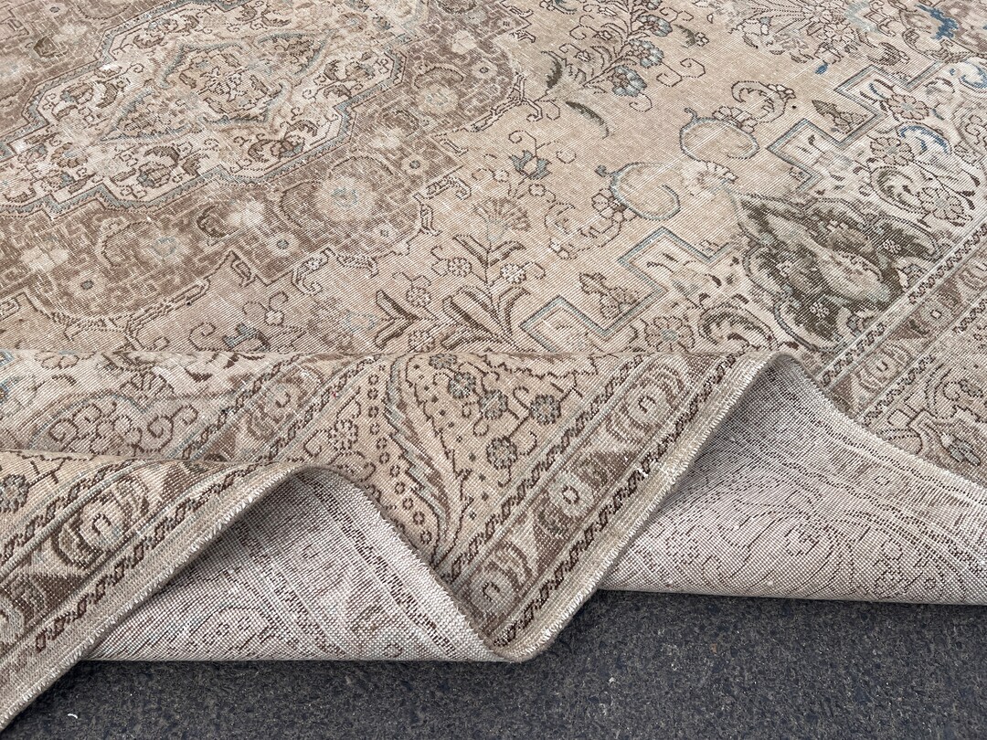 Oushak Rug, 9x12 Rug, Vintage Hand Knotted 9x12 Rug, Overdyed Turkish