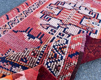 hand made herki rug 2.8x10.2- bohemian vintage herki runner rug- kitchen runner rug- home interior design vintage rug