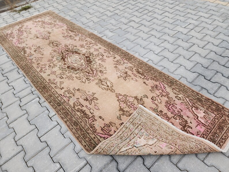 4x10 Vintage Rug, Turkish Rug Runner, Rustic Runner Rug, Wool Rug