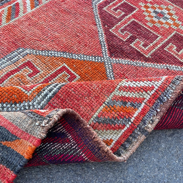 wool runner herki 3.5x10.3- rustic decor hallway runner rug- bohemian vintage soft rug- kitchen interior design rug runners