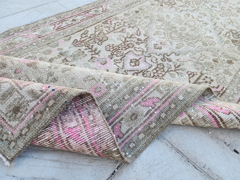 3x10 Vintage Runner Rug, Neutral Runner Rug, Hallway Runner Rug