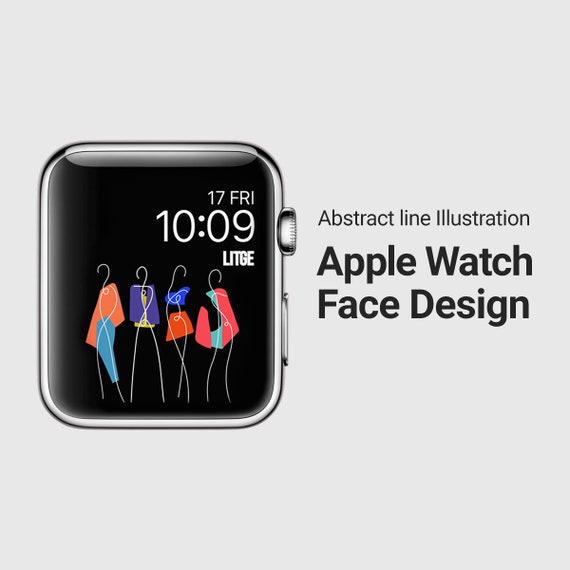 Apple Watch Face Apple Watch Wallpaper Abstract Line Illustration Design Instant Download Apple Watch Face Design Etsy UK