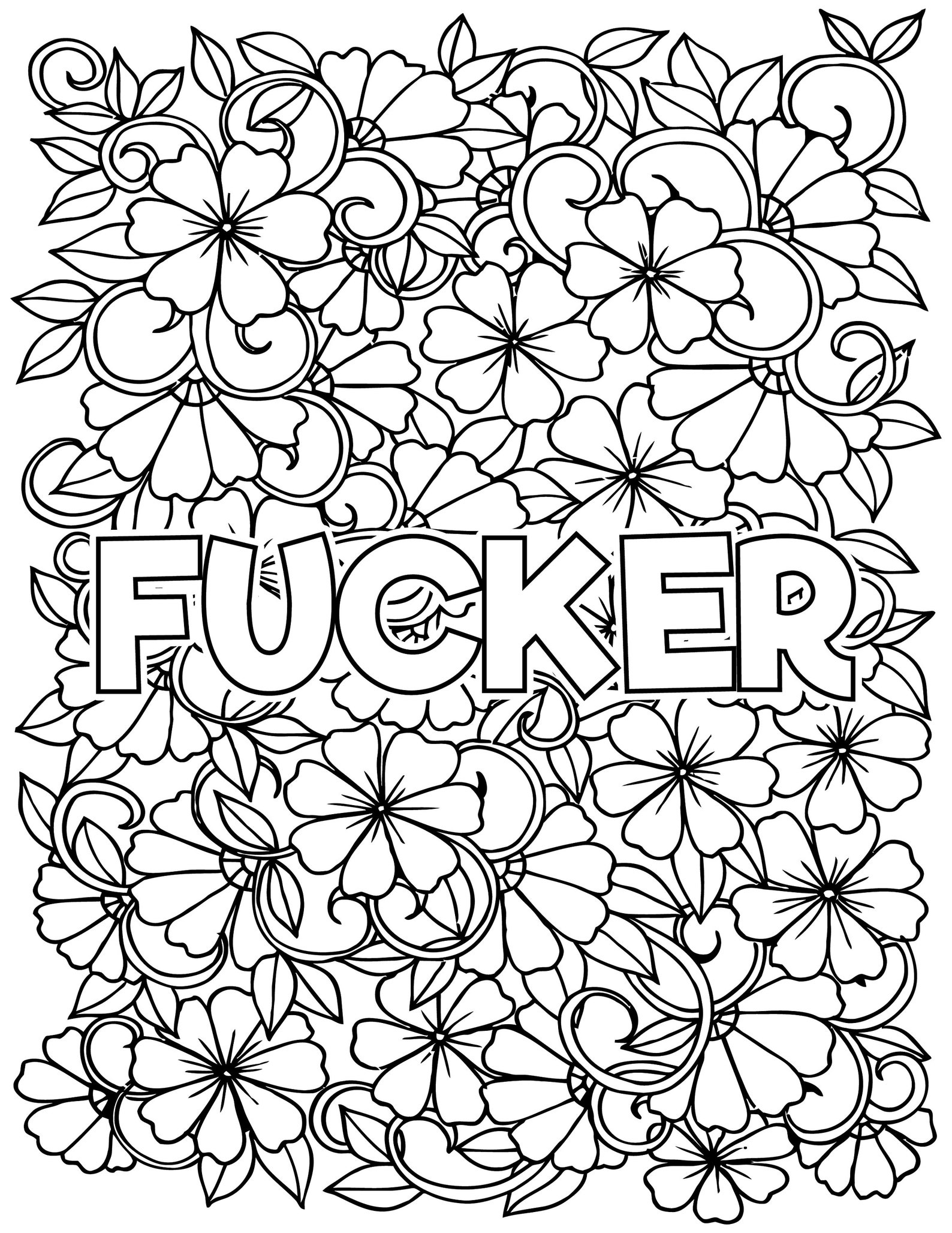 Adult Coloring Pages Swear Words Classic Fuck Edition | Etsy