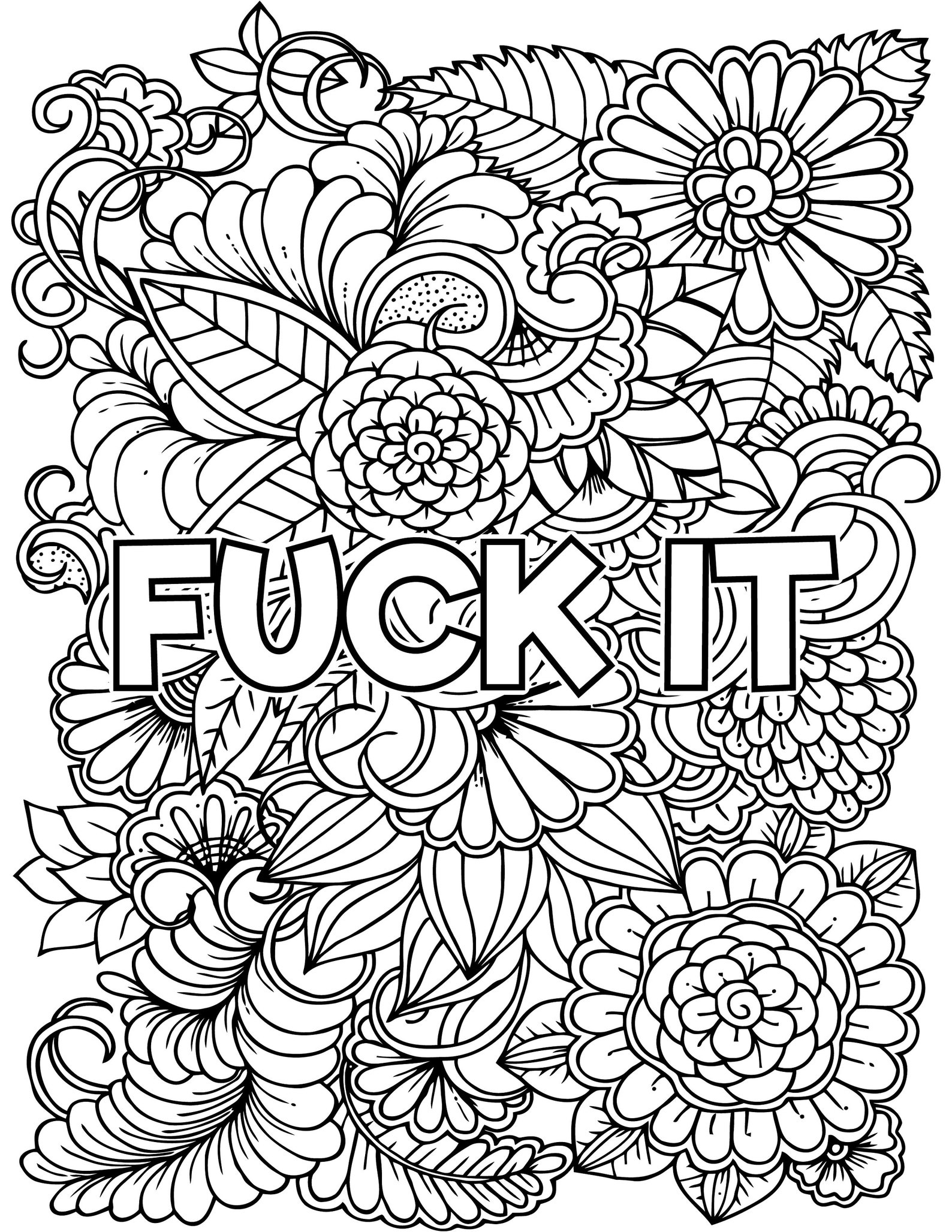 Adult Coloring Pages Swear Words Classic Fuck Edition | Etsy
