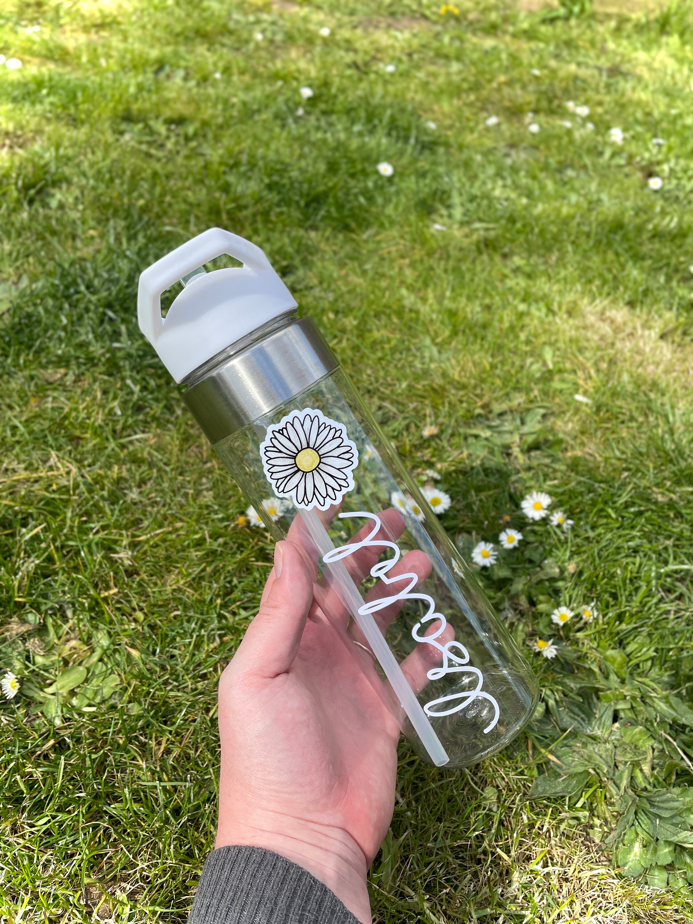 Personalised Daisy Print Water Bottle Etsy