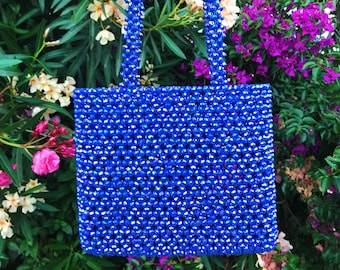 Blue beaded bag Clearance