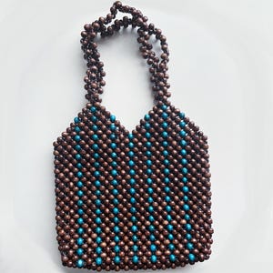 Bolso de cuentas de madera, bolso de mano con cuentas de madera, bolso de cuentas de colores, bolso de hombro con cuentas, bolso vintage con cuentas, bolso hecho a mano, bolso de cuentas de madera, bolso con cuentas, bolso de madera
