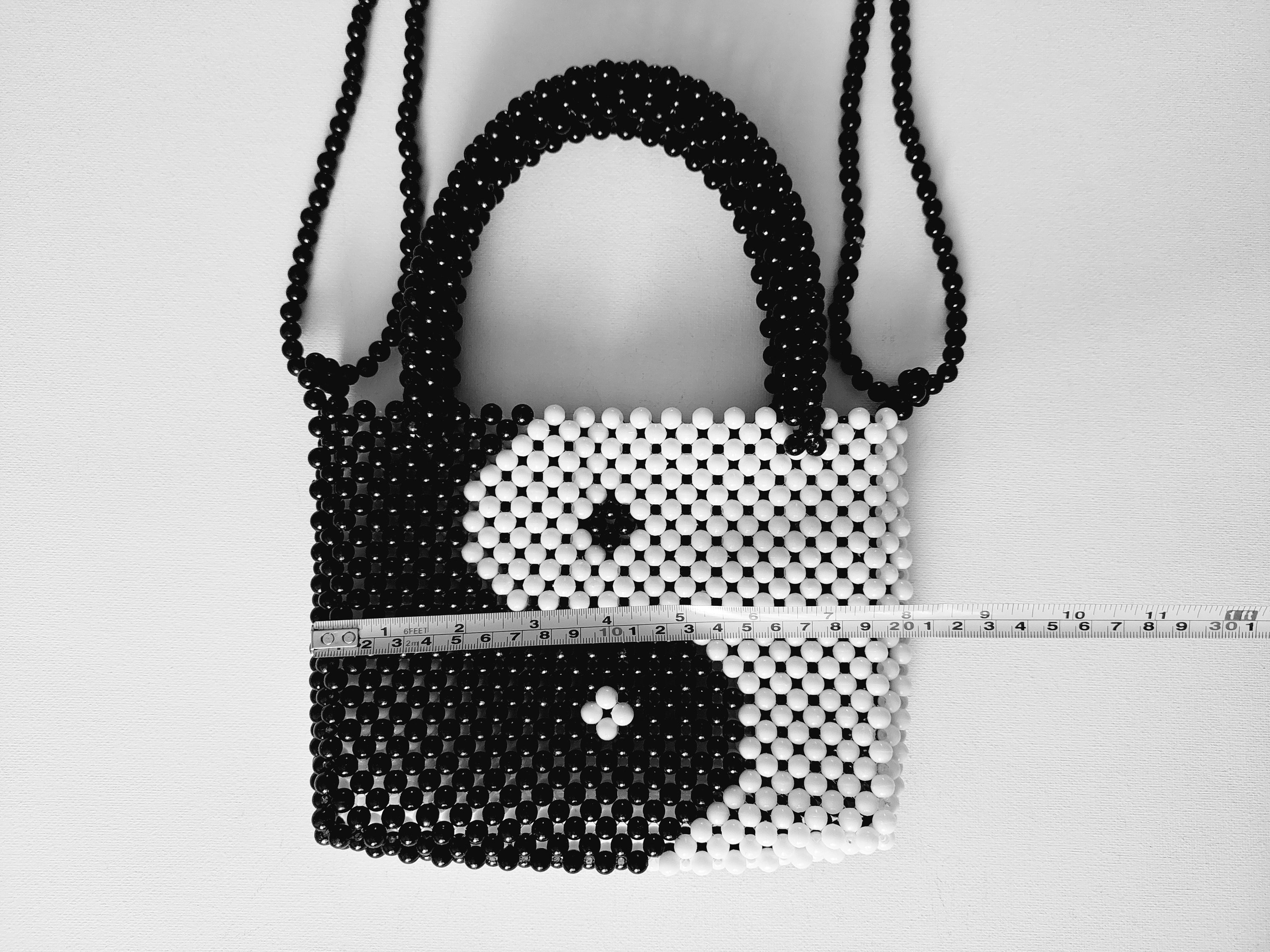 ＊韓国＊［YIN AND YANG IN HARMONY］Stud bag star Yin-yang Bead Bag, Yin Yang, Handmade Bead Bag,valentine's