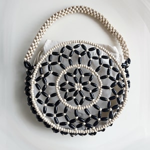 Bolso de cuentas de madera, bolso de mano con cuentas de madera, bolso de cuentas de colores, bolso de hombro con cuentas, bolso vintage con cuentas, bolso hecho a mano, bolso de cuentas de madera, bolso con cuentas, bolso de madera