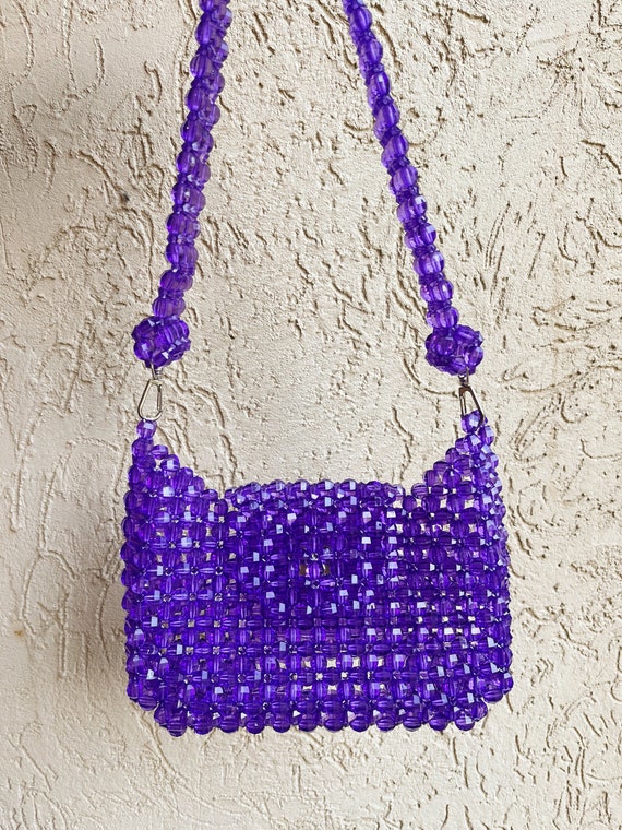 Handmade Crystal Bead Shoulder Bag, Purple Wedding Bag - Etsy