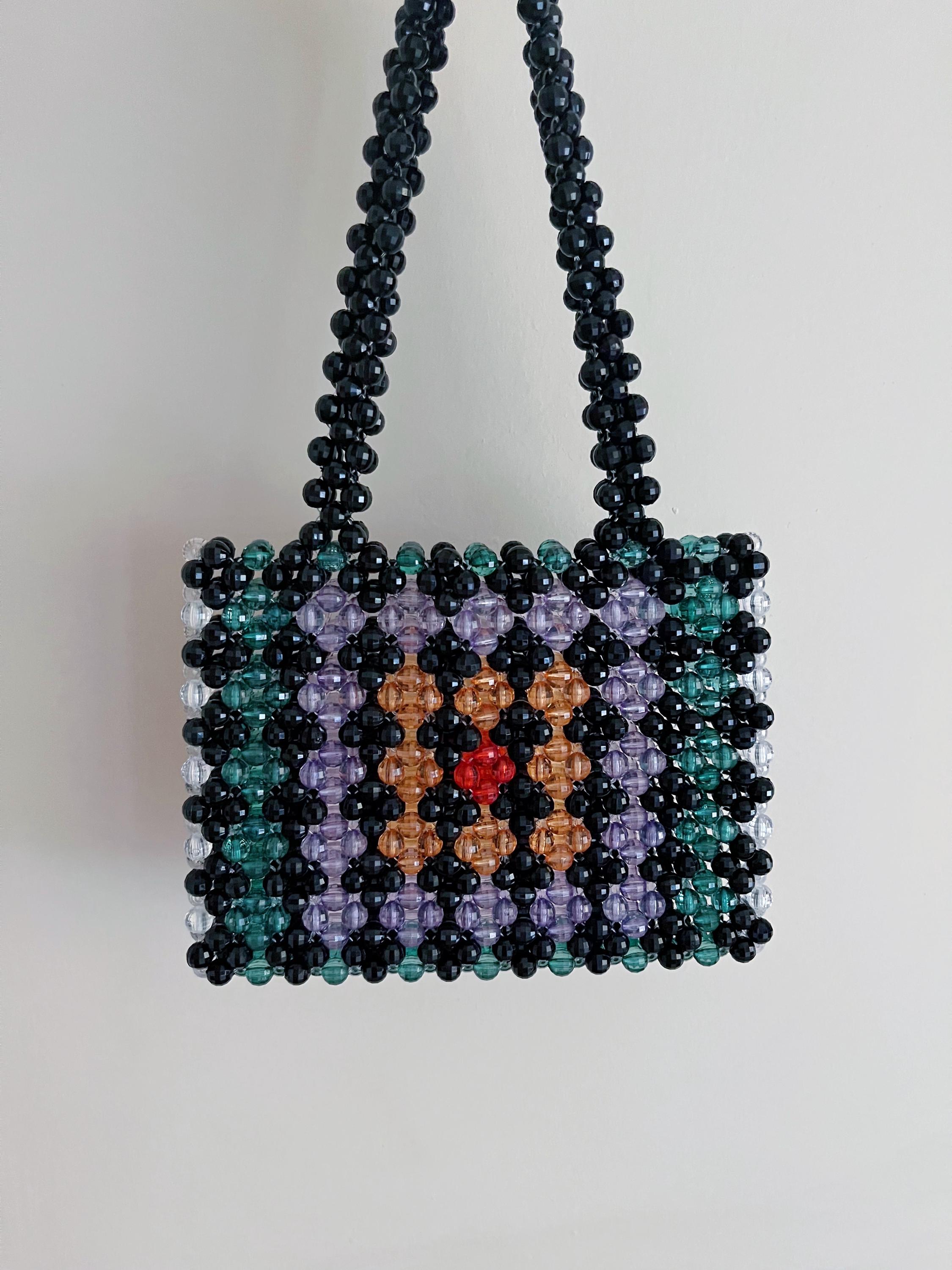 Handmade Crystal Bead Granny Square Bag, Shoulder Bag - Etsy